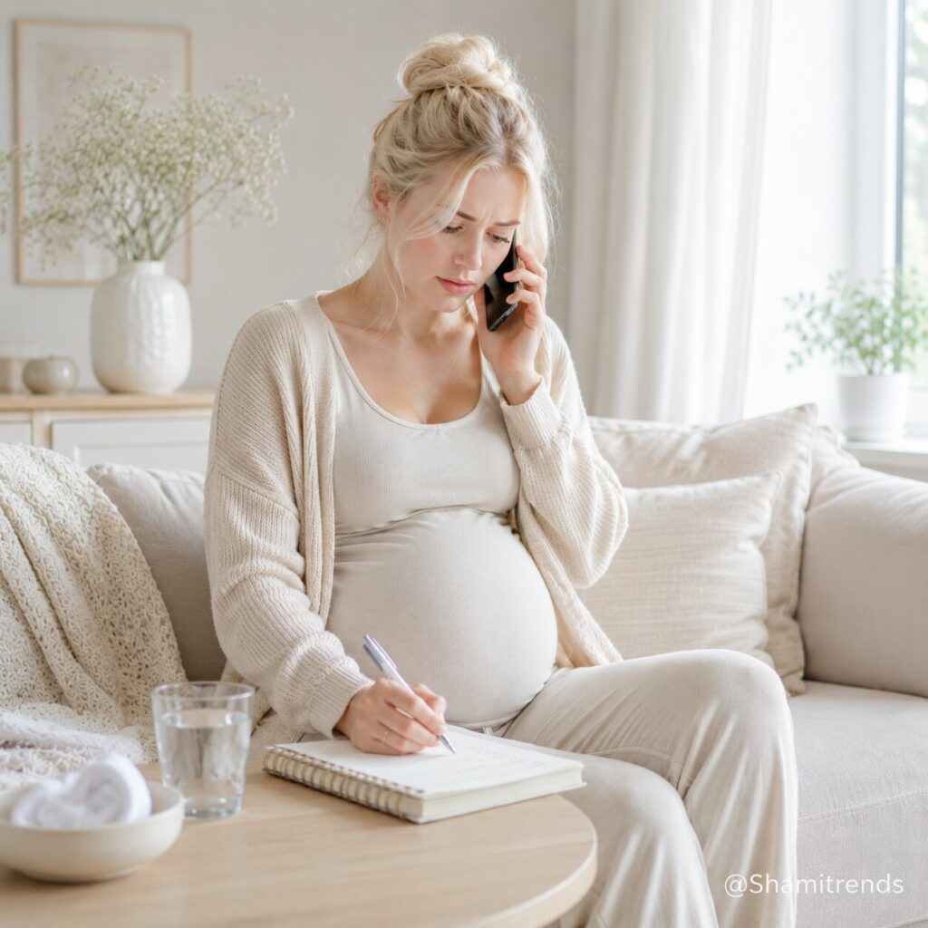 water breaks during pregnancy Contemplating moments in serene comfort