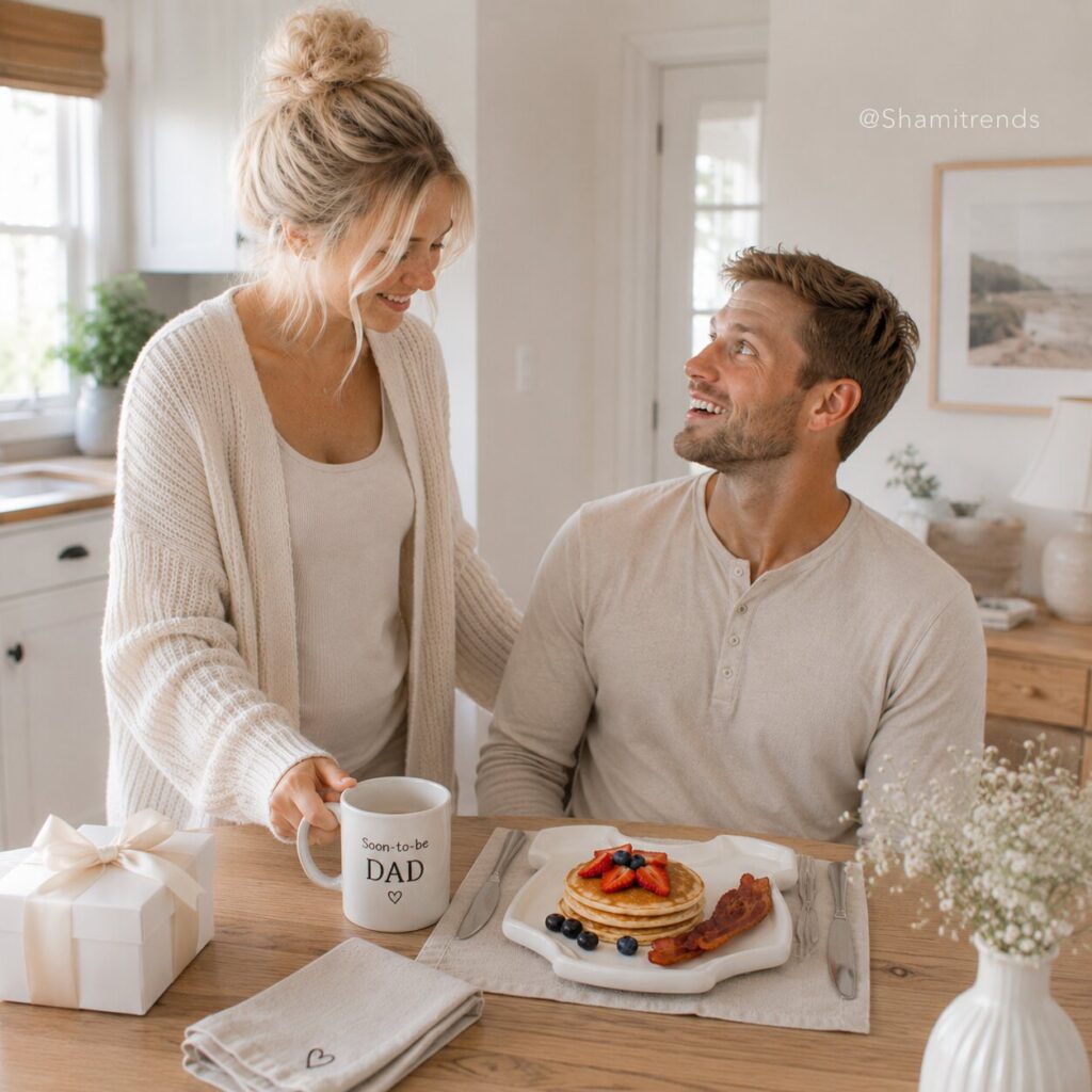 A cozy breakfast surprise announcement