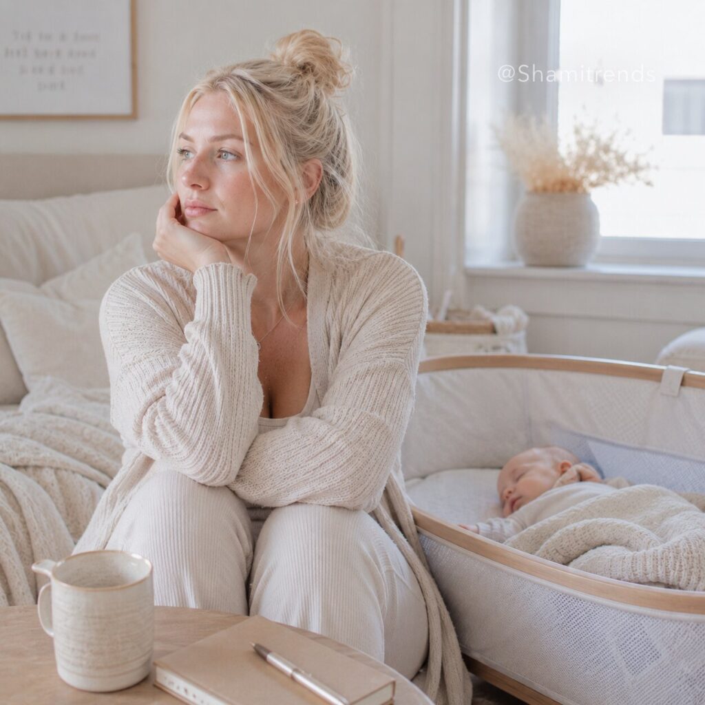 Contemplative moments in a cozy nursery