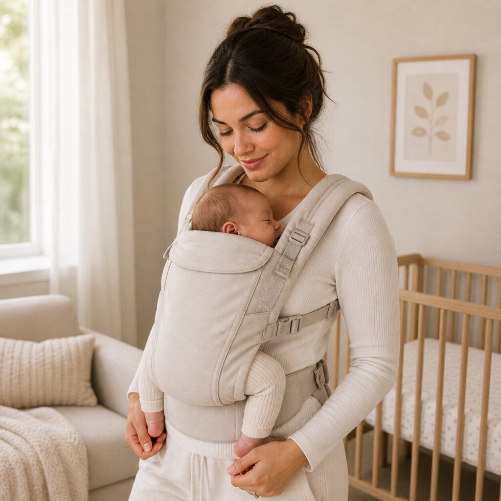 A cozy nursery moment with baby