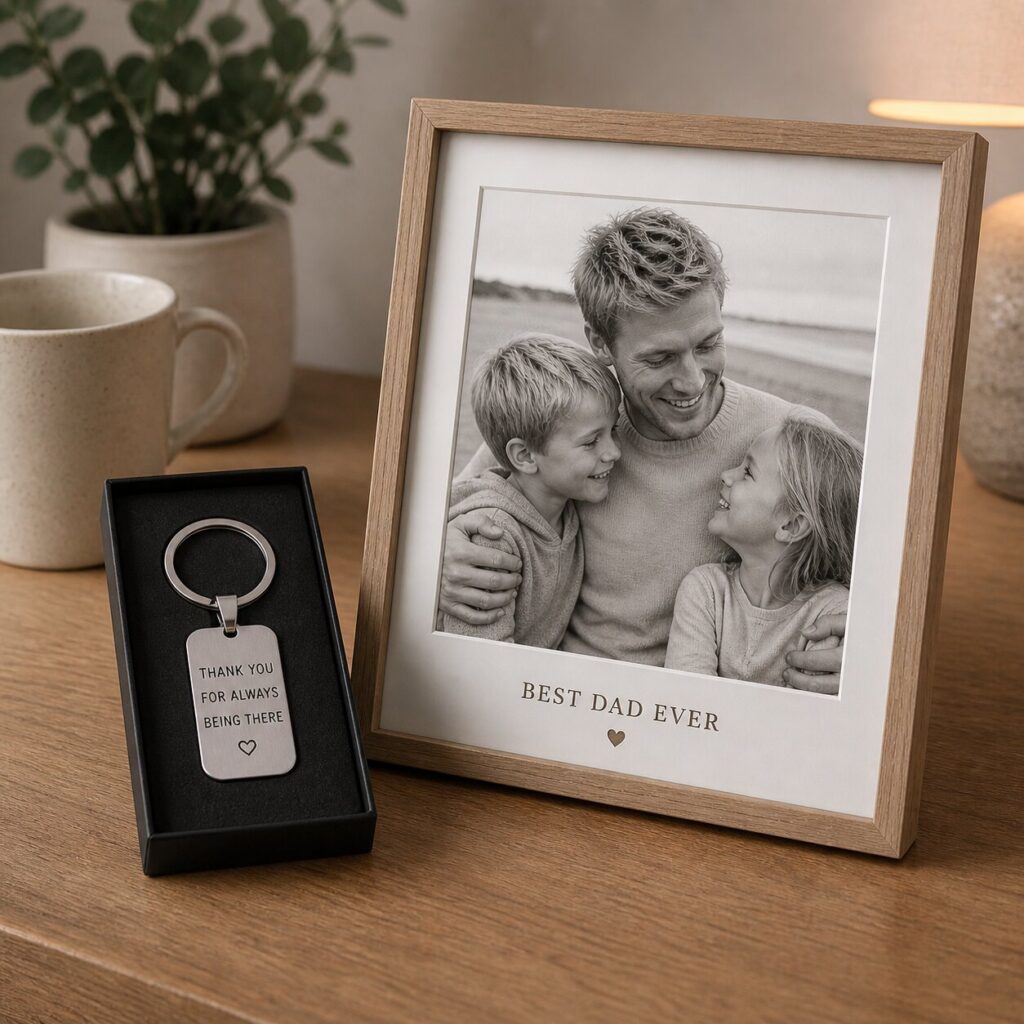 Father's Day gift setting with memories