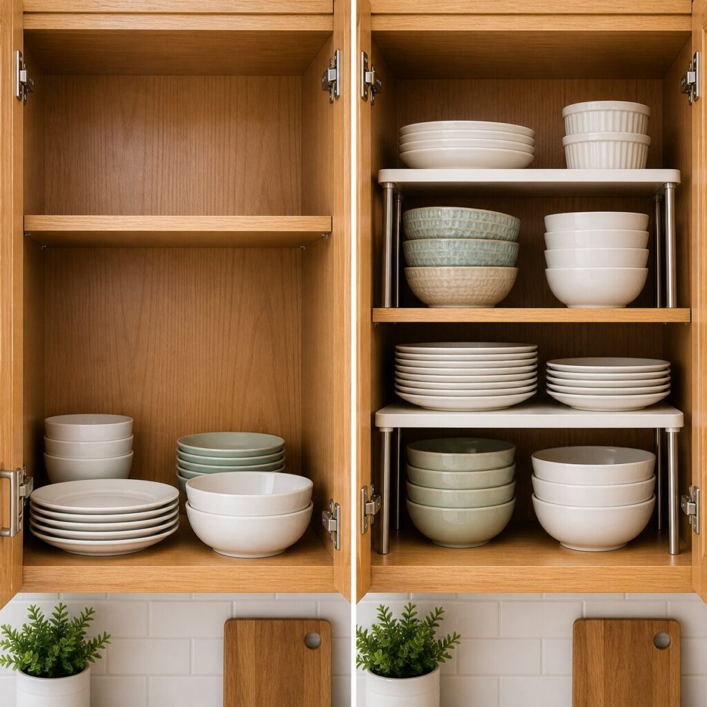 Kitchen Cabinet Shelf Risers