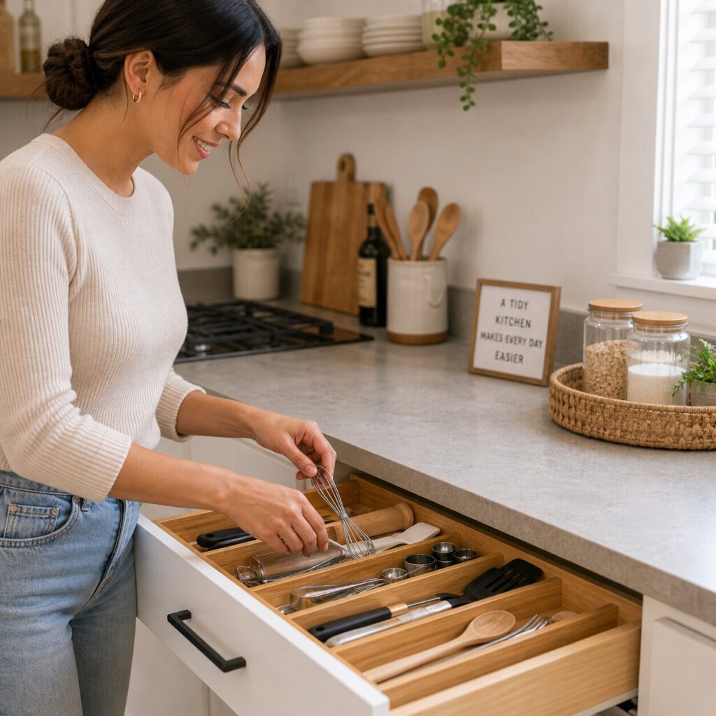 Organizing a peaceful kitchen scene