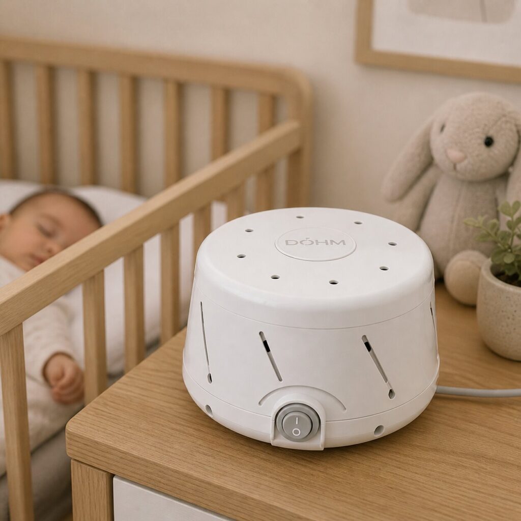 Peaceful nursery with white noise machine