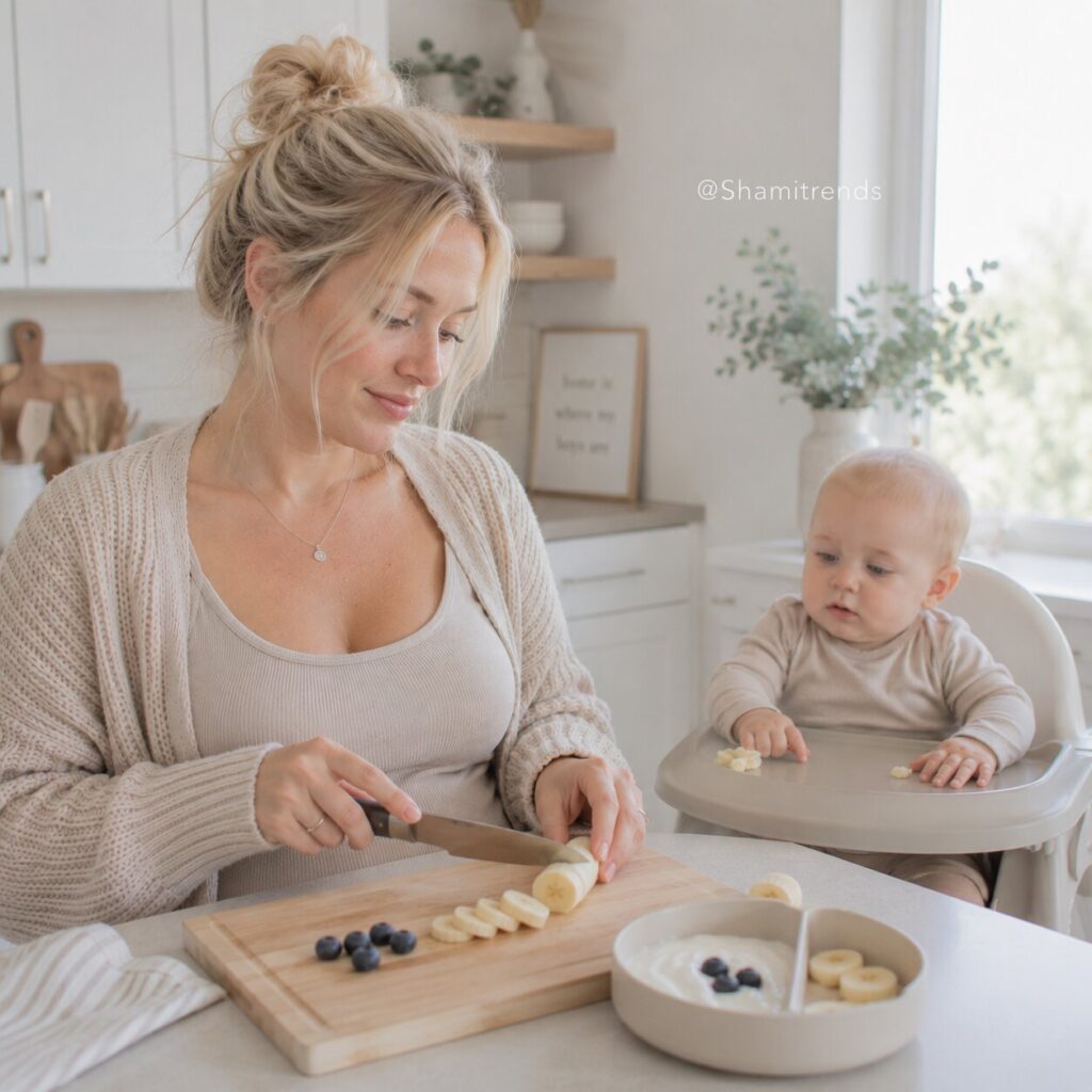 A gentle moment in the kitchen