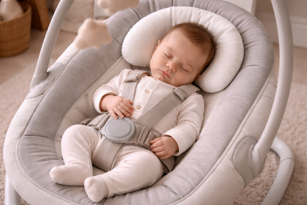 Peaceful sleep in the swing
