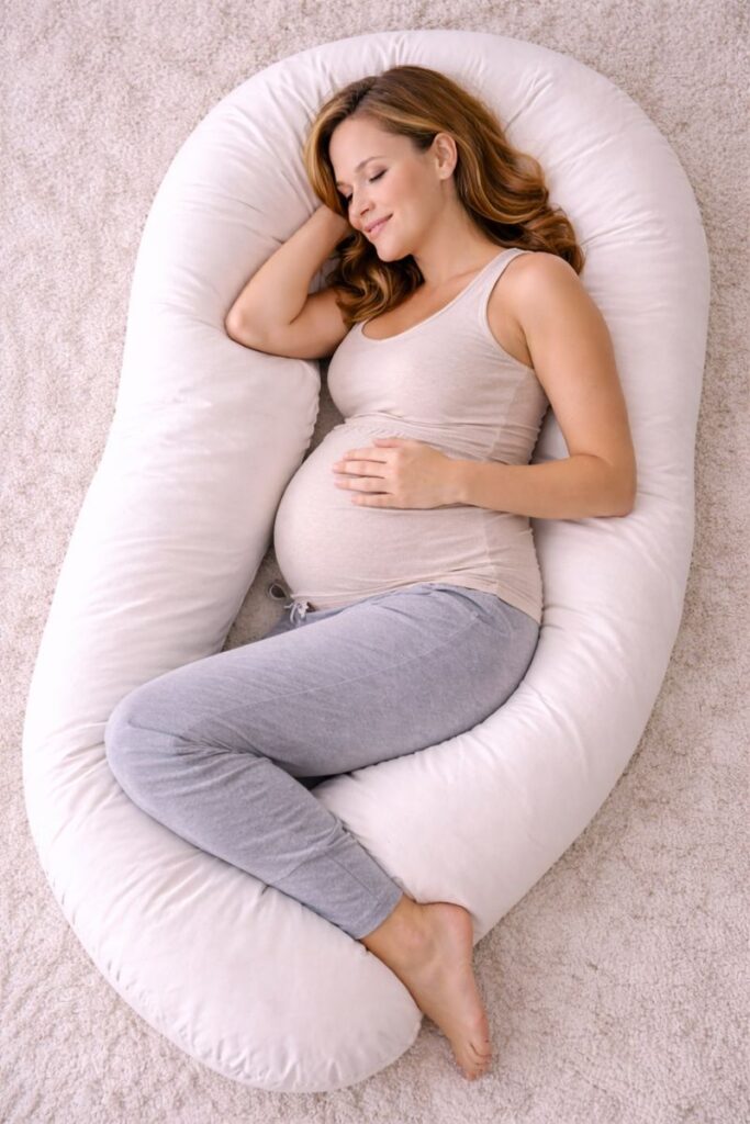 Pregnancy pillow designed to support comfort and sleep during pregnancy