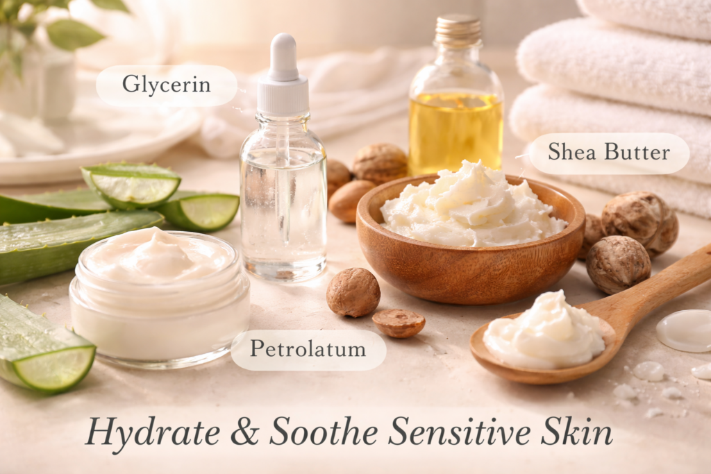 Hydrating skincare ingredients for sensitive skin