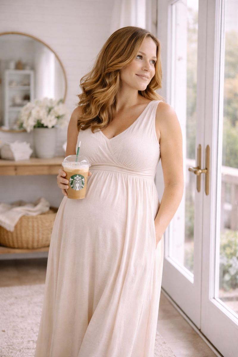 Happy pregnant woman enjoying a joyful pregnancy moment