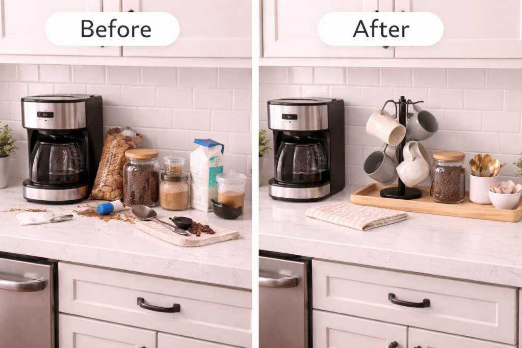 Coffee station transformation comparison