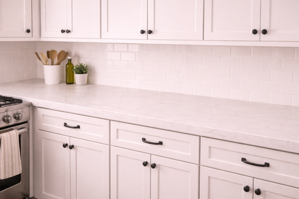 Modern kitchen with pristine countertop