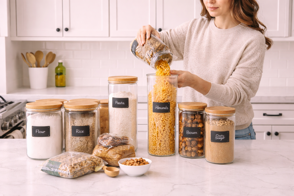 Organizing pantry staples in style