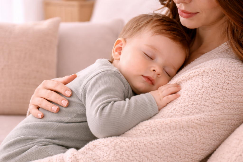 Tender moment between mother and child