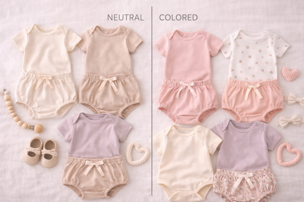 Baby clothing sets_ neutral vs colored