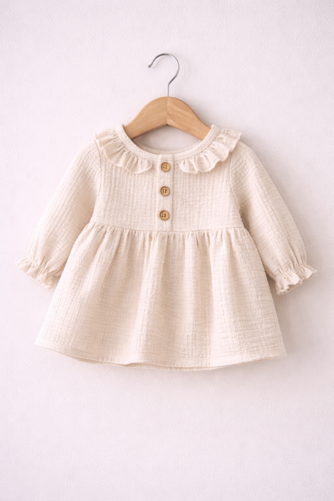 Soft Knit Baby Cardigan in Neutral Tones