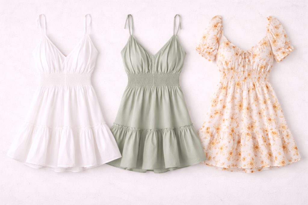 Summer dresses on display
