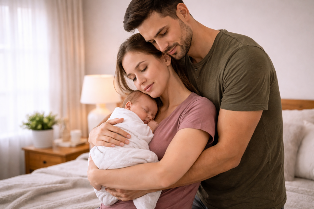 New parents with their baby