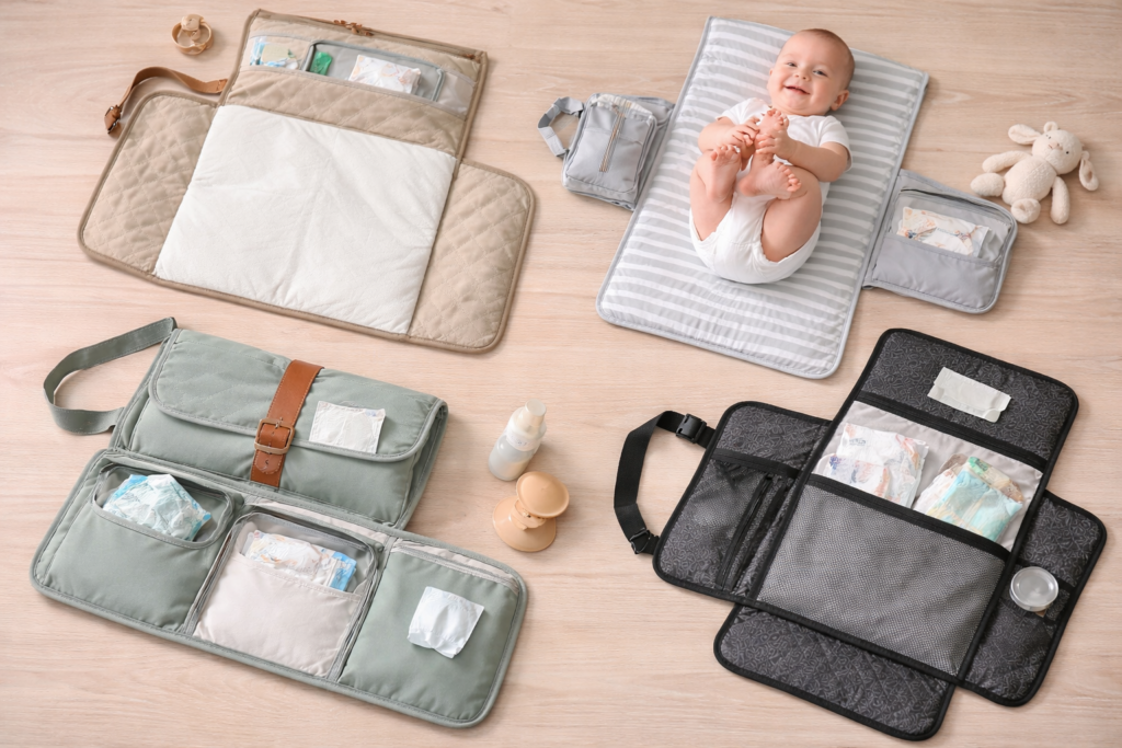 Baby changing pads and accessories arrangement