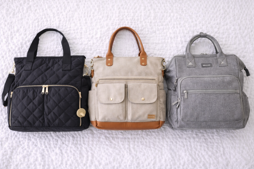 diaper bags 3 of them layed flat