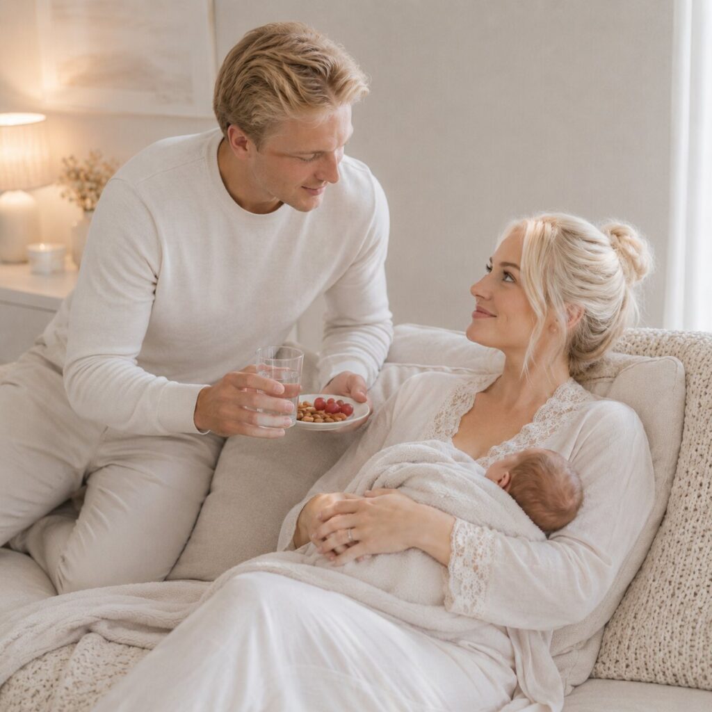 Cozy family moments in a serene living room