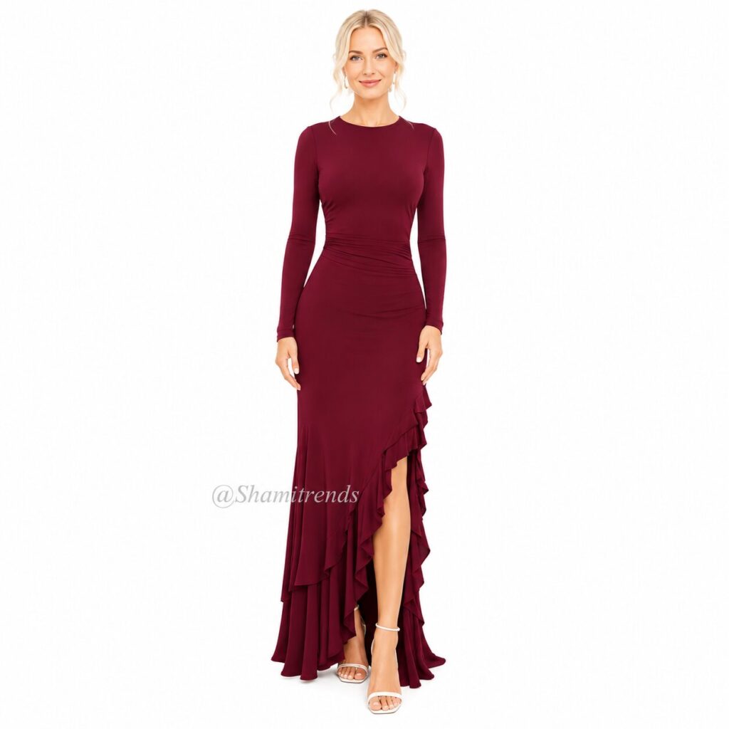 Elegant evening gown fashion portrait