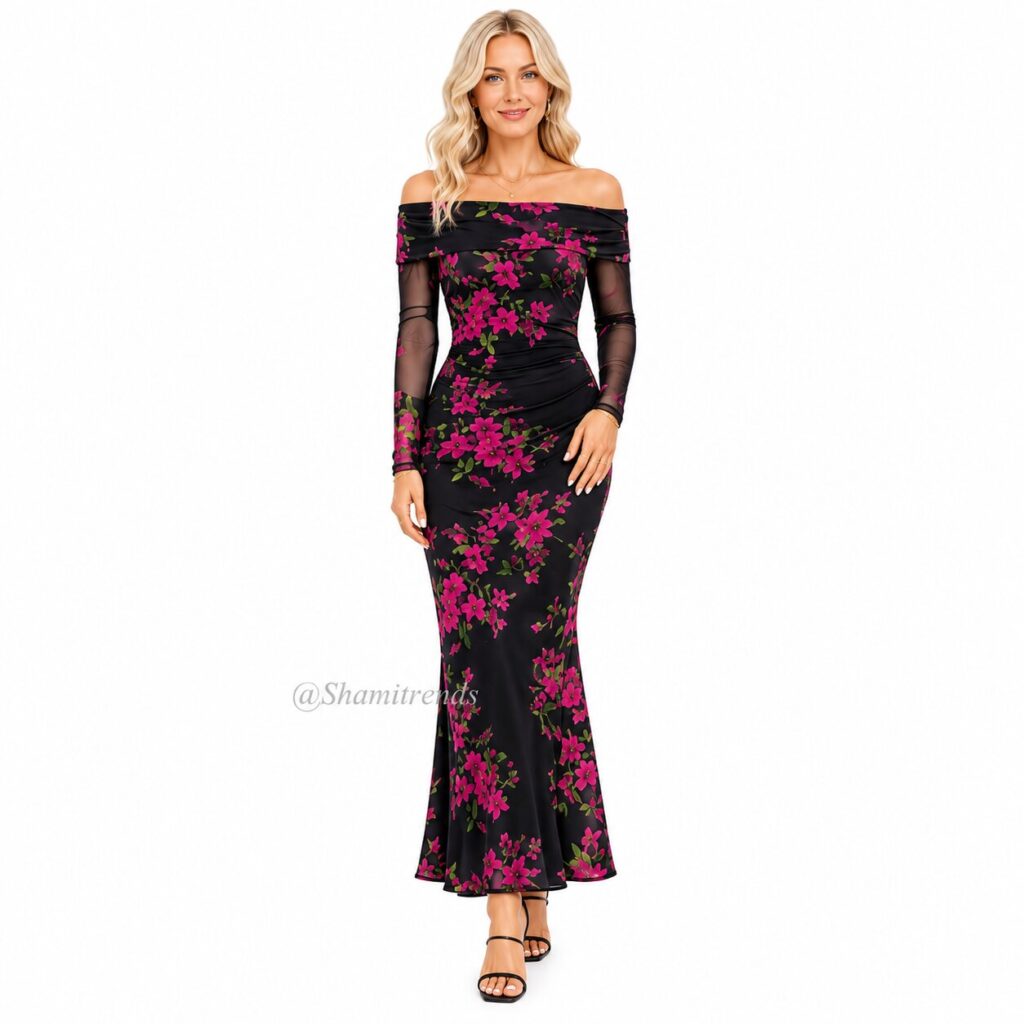 Formal elegance in floral dress