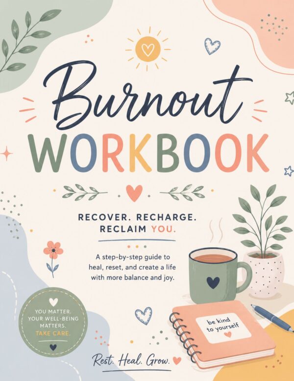 1 Burnout Workbook, Burnout Recovery, Stress Management, Self Care, Emotional Wellness