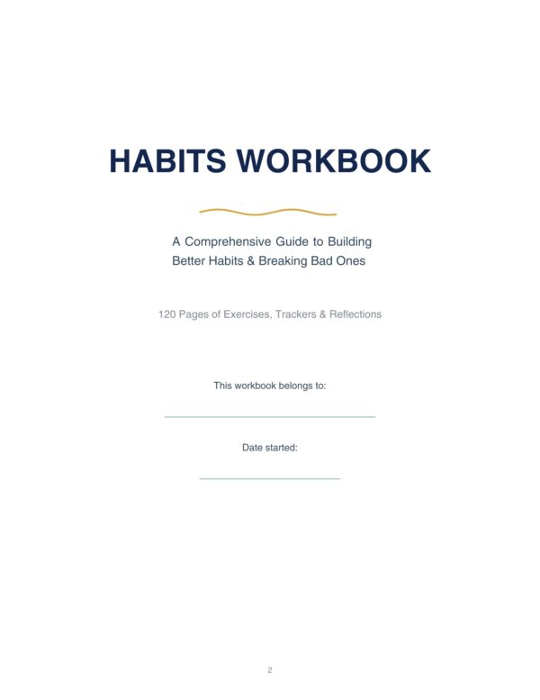 2 Habits Workbook, Habit Building, Habit Tracker, Personal Growth, Positive Change