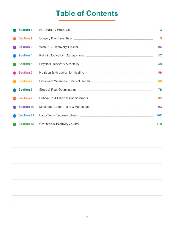 Surgery Recovery Workbook