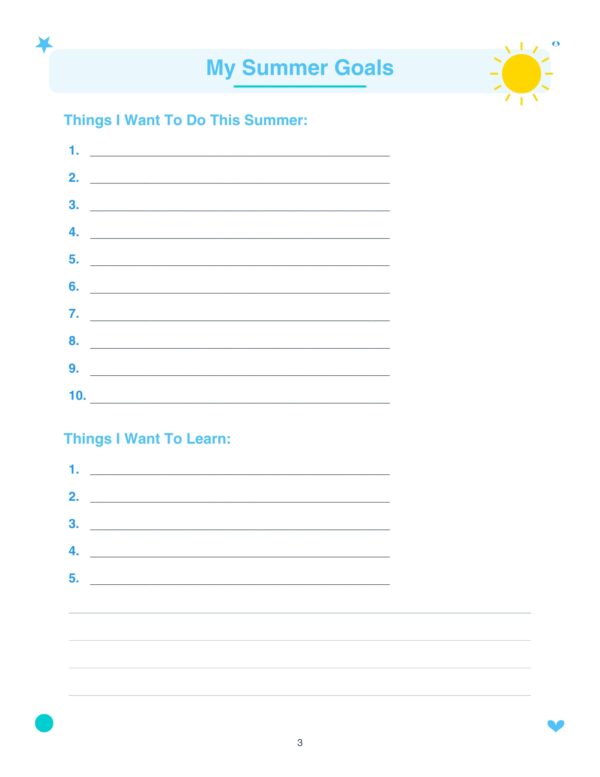 3 Summer Journal for Girls, Girls Journal, Summer Activities, Kids Journal, Summer Memories