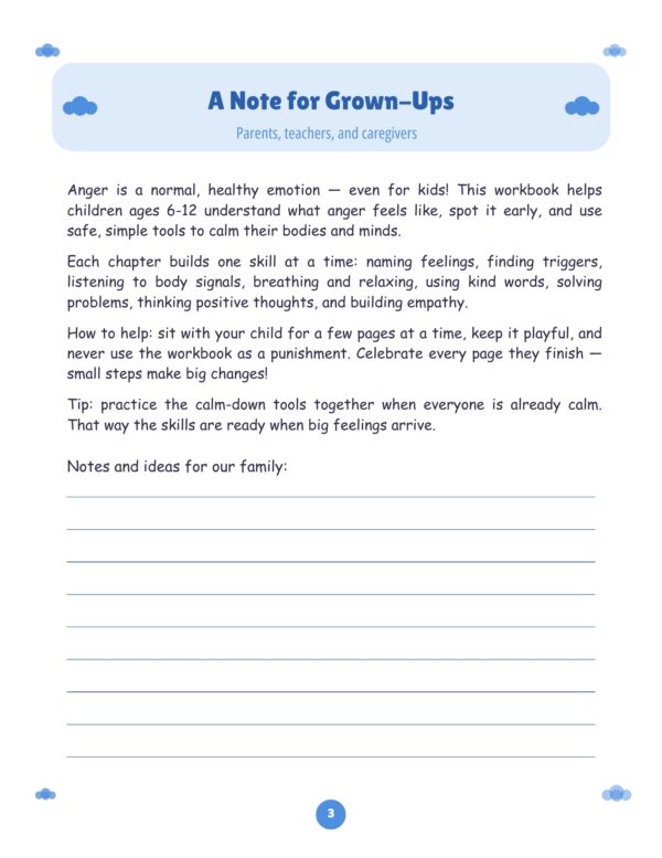 Anger Management Workbook for kids.