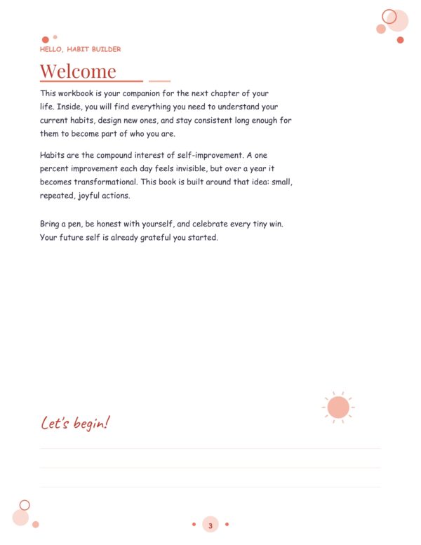 3 Habit Building Workbook