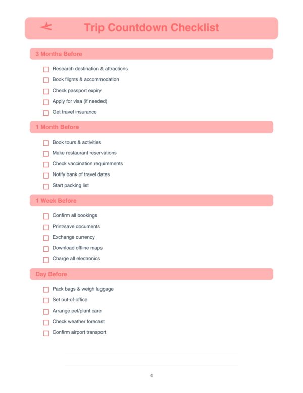 Vacation Planner, Travel Planner, Trip Organizer, Travel Planning, Vacation Organizer
