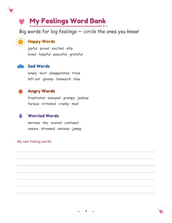 4 Feelings Journal For Kids And Teens