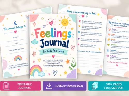 9 Feelings Journal, Kids Journal, Teen Journal, Emotional Awareness, Emotional Regulation