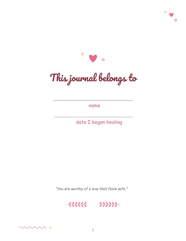 Anxious Attachment Healing Journal Anxious Attachment Healing Journal