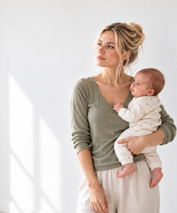 Quiet Motherhood in Soft Daylight