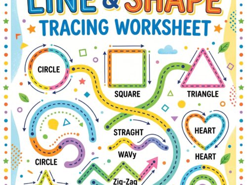 1 Preschool Line Shape Tracing Worksheet