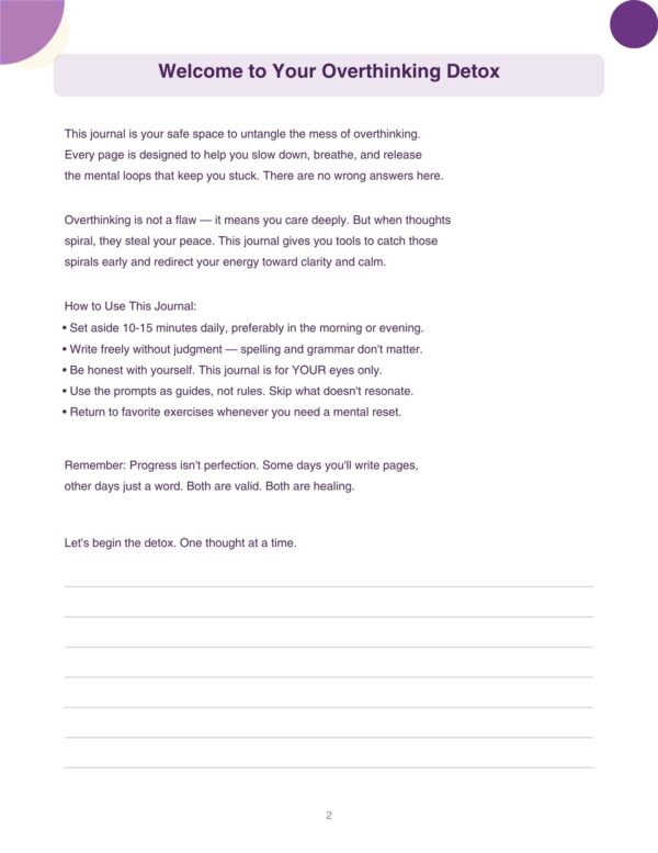 2 Overthinking Detox Journal