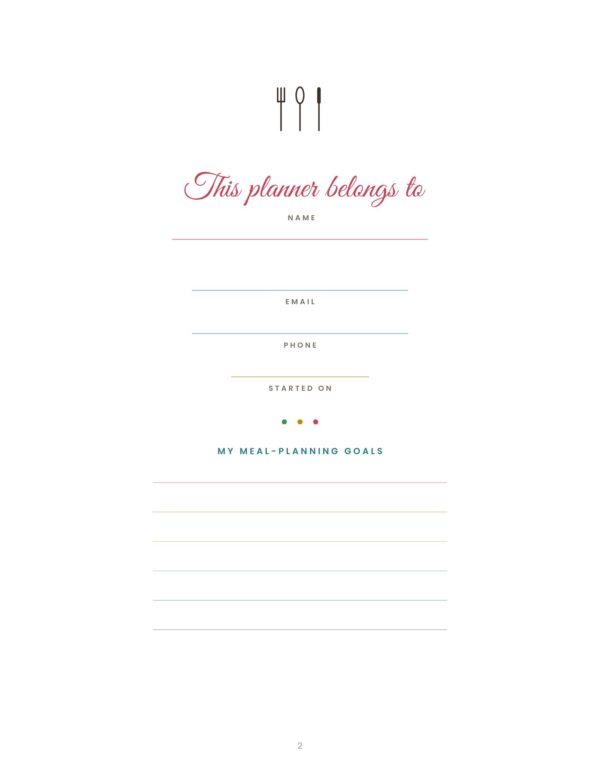 2 New Meal Planner