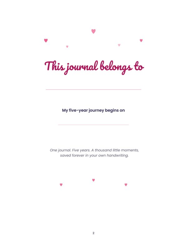 2 5 Year Memory Journal