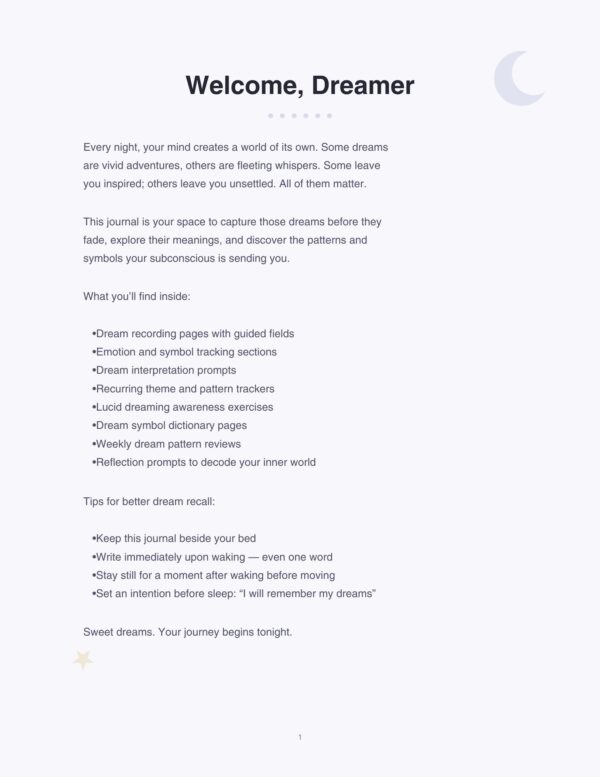 2 Dream Journal with Prompts
