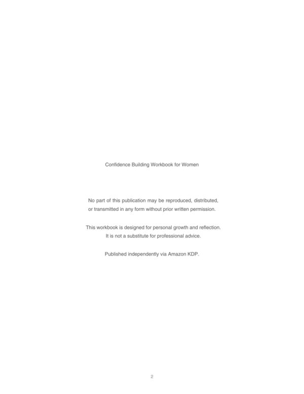 2 Confidence Building Workbook for Women