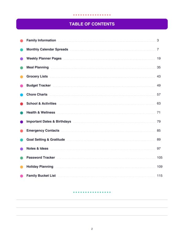 Mom's Family Organizer Planner