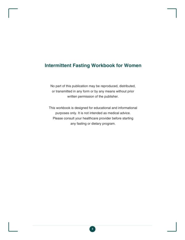 2 Intermittent Fasting Workbook for Women