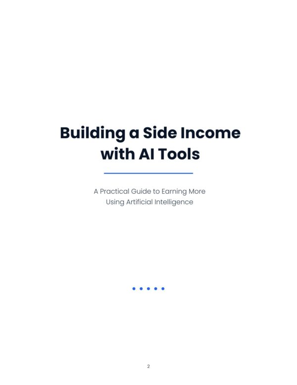 2 Building a Side Income with AI Tools