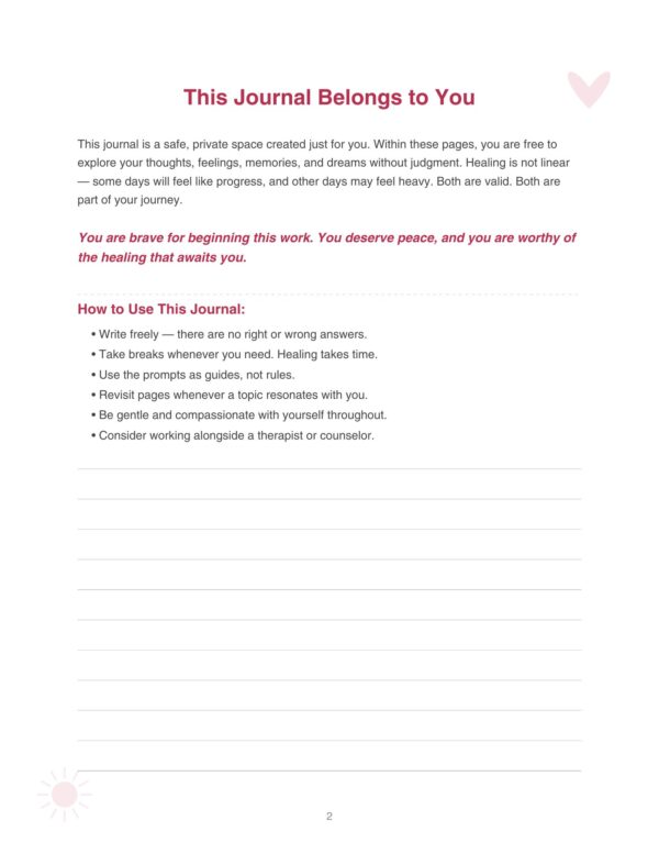 2 Trauma Healing Journal