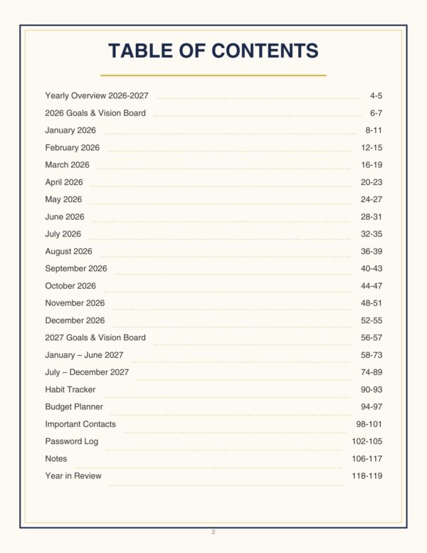 2 Planner 2026-2027