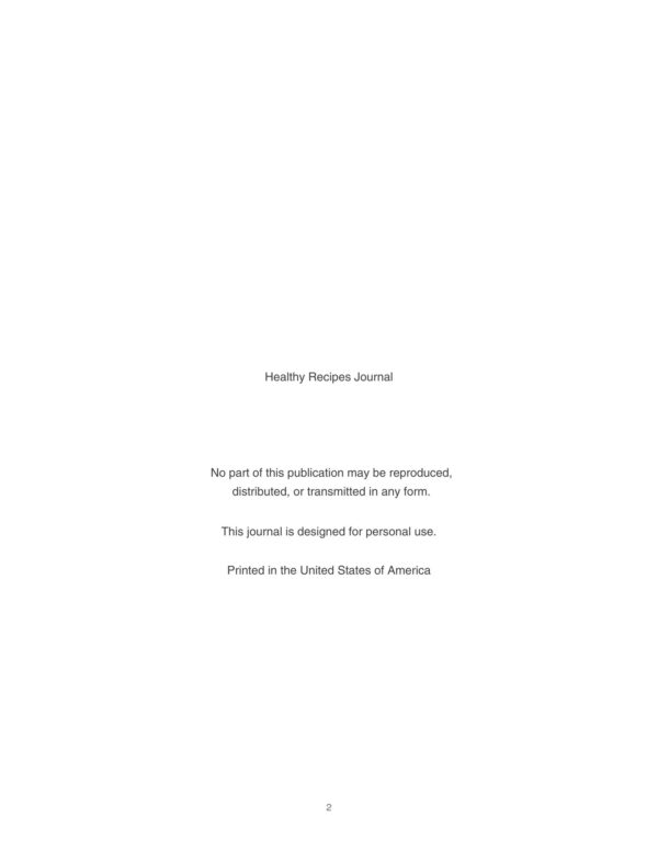 2 Healthy Recipes Journal