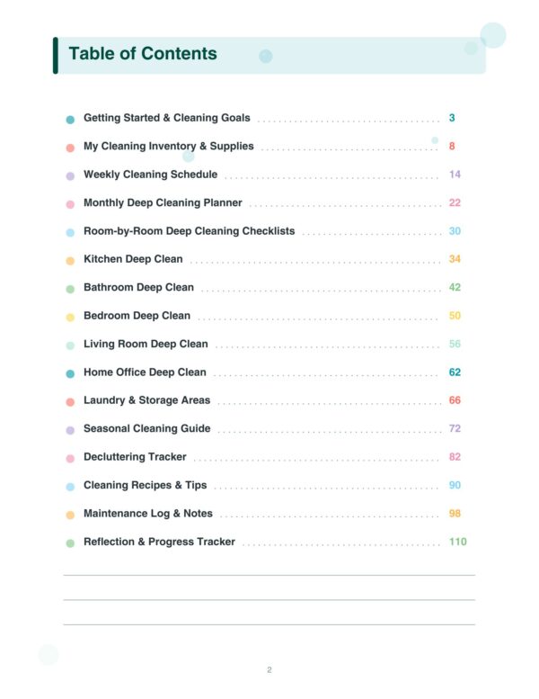 2 Deep Cleaning Planner